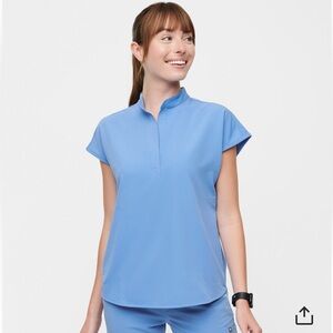Figs Rafaela Oversized Scrub Top Ciel Blue